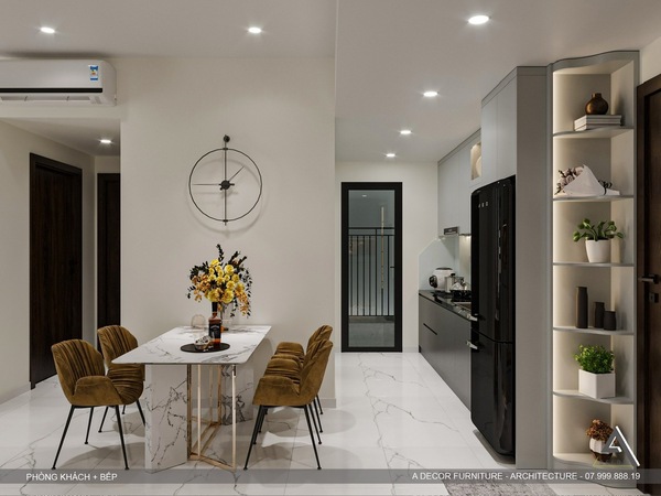 Thiết kế phòng khách, phòng bếp - Nội Thất A Decor - Công Ty TNHH Kiến Trúc - Nội Thất A Decor
